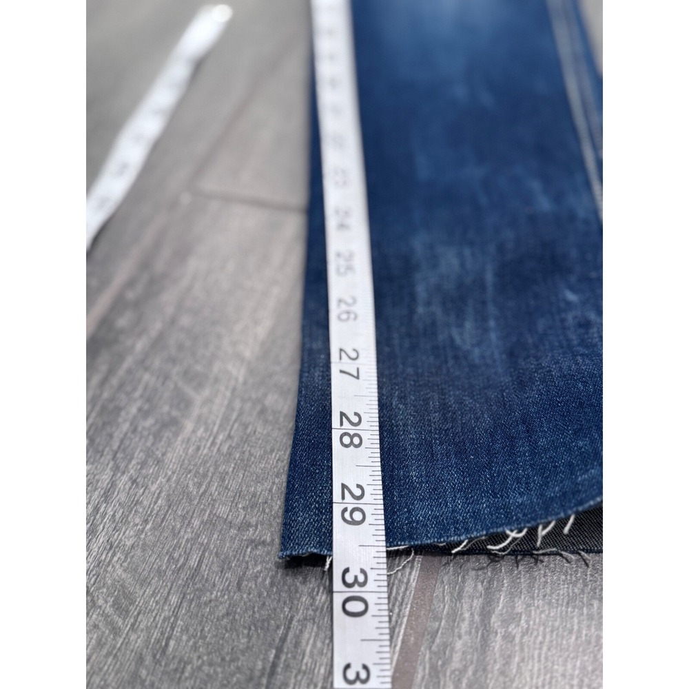 MOTHER Jeans THE PONYBOY Echoes Blue Straight Stretch Distressed Wide Cuff Sz 25 - Picture 10 of 10